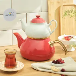 ست کتری و قوری امسان مدل Alice رنگ قرمز