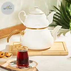 ست کتری و قوری امسان مدل Alice رنگ سفید
