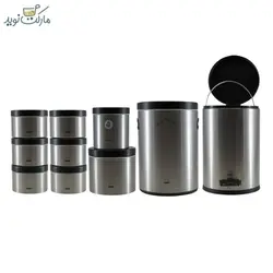 سرویس آشپزخانه ۱۰ تکه بهاز استیل مشکی و طلایی