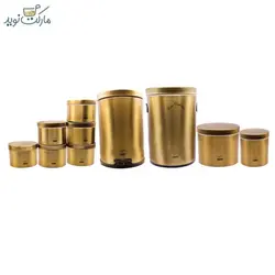 سرویس آشپزخانه ۱۰ تکه بهاز استیل مشکی و طلایی