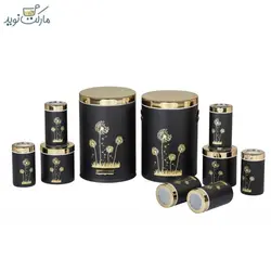 سرویس آشپزخانه ۱۰ تکه بهاز طرح قاصدک سفید و مشکی