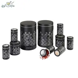 سرویس آشپزخانه ۱۰ تکه بهاز طرح روبیک سفید و مشکی