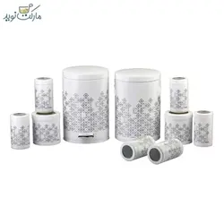 سرویس آشپزخانه ۱۰ تکه بهاز طرح روبیک سفید و مشکی