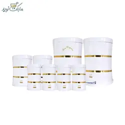 سرویس آشپزخانه ۸ تکه بهاز کالا مدل نواری طلایی