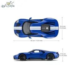 ماشین کنترلی فورد GT آبی راستار مقیاس ۱:۱۴
