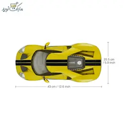ماشین کنترلی فورد GT زرد راستار مقیاس ۱:۱۴