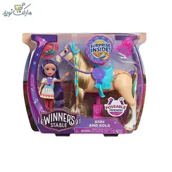 عروسک با اسب بلوند مدل Winner’s Stable