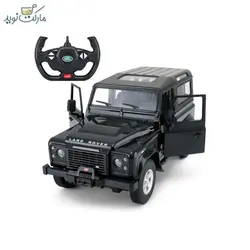 ماشین کنترلی راستار لندرور Defender مشکی با تریلر مقیاس ۱:۱۴