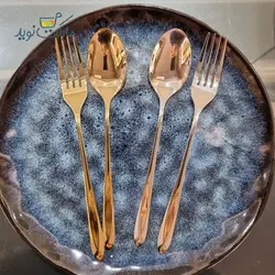 قاشق و چنگال تک طلایی رولنزا