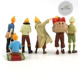 پک عروسک‌های اکشن فیگور کارتون تن‌تن