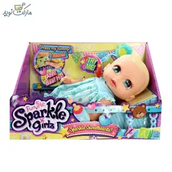 عروسک نوزاد اسپارکل 30 سانتی با لباس آبی