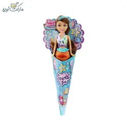 عروسک قیفی پری دریایی اسپارکل سری Mermaid با دامن نارنجی