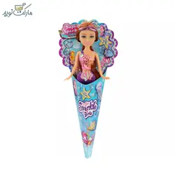 عروسک قیفی پری دریایی اسپارکل سری Mermaid با دامن بنفش