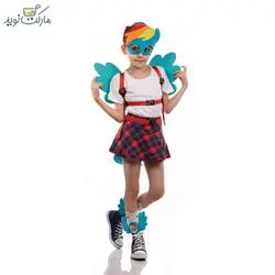 ست پوشیدنی و ماسک پونی رینبودش
