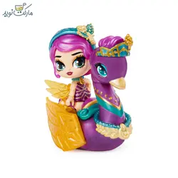 عروسک هچیمال پیکسی مدل قلب بنفش بال طلایی سورپرایزی سری Riders