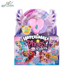 عروسک هچیمال پیکسی مدل قلب صورتی بال بنفش سورپرایزی سری Riders