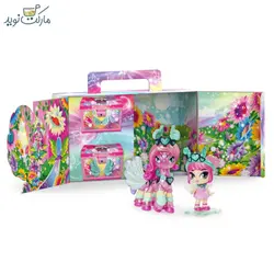 عروسک هچیمال پیکسی مدل قلب صورتی بال بنفش سورپرایزی سری Riders