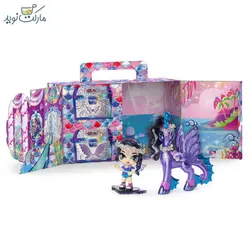 عروسک هچیمال پیکسی مدل قلب بنفش بال صورتی سورپرایزی سری Riders