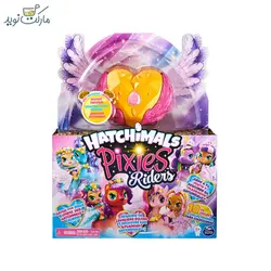 عروسک هچیمال پیکسی مدل قلب زرد بال صورتی سورپرایزی سری Riders
