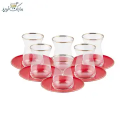 ست چای خوری کاراجا ۶ نفره قرمز