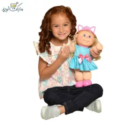 عروسک Cabbage با پیراهن آبی خال‌خالی