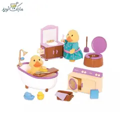 ست حمام با لباسشویی عروسک‌های خانواده Li’l Woodzeez