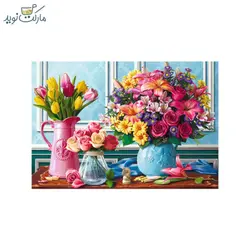 پازل 1500 تکه ترفل گل های رنگی در گلدان