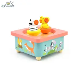 جعبه موزیکال چوبی پیکاردو مدل گورخر و زرافه