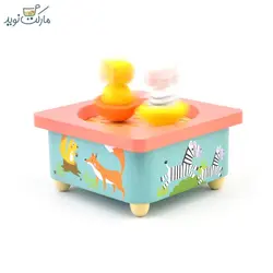 جعبه موزیکال چوبی پیکاردو مدل گورخر و زرافه