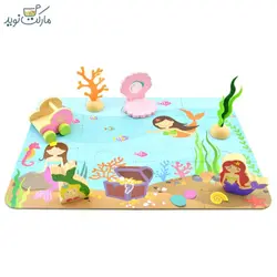 ست بازی پری دریایی چوبی پیکاردو با کیف فلزی