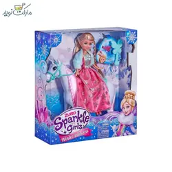 عروسک اسب سوار پرنسس برفی لباس صورتی