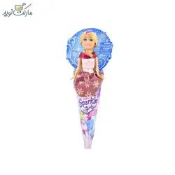 عروسک قيفی پرنسس برفی لباس صورتی قرمز اسپارکل