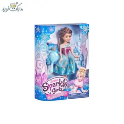 عروسک پرنسس برفی اسپارکل با لباس سرخابی