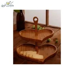 شیرینی خوری چوبی ۲ طبقه طرح قلب