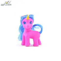 عروسک یونیکورن اسپارکل صورتی با مو آبی