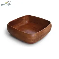 کاسه چوبی مربع لبه دار سایز 30