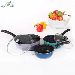 ست ماهیتابه وک 5 پارچه رنگی
