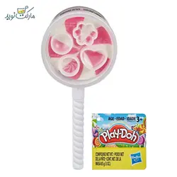 خمیر بازی آبنبات چوبی Play Doh – رنگ گلبهی با سفید