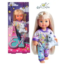 عروسک 12 سانتی Evi Love با لباس خواب بنفش