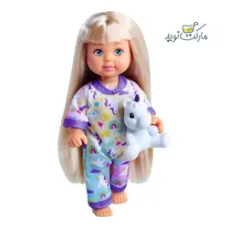 عروسک 12 سانتی Evi Love با لباس خواب بنفش