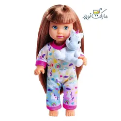 عروسک 12 سانتی Evi Love با لباس خواب صورتی