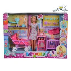 عروسک 29 سانتی Steffi Love مدل Baby World با 3 کودک