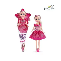 عروسک قیفی پرنسسی Sparkle Girlz مدل Princess با لباس سرخابی