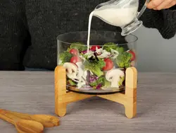 کاسه سالاد چوبی متوسط یوکا