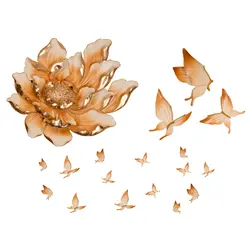 تابلو رزین گل و پروانه