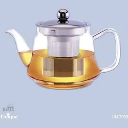 قوری پیرکس یونیک درب استیل و طلایی