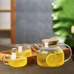 قوری پیرکس درب بامبو