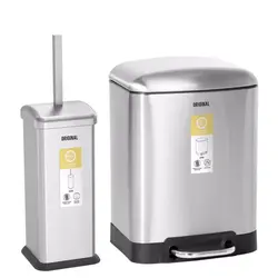 ست سطل زباله و فرچه دستشویی 6 لیتری برند اورجینال