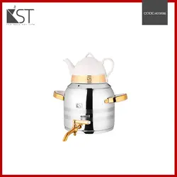 ست کتری و قوری کی اس تی شیردار دو دسته طلایی برند KST