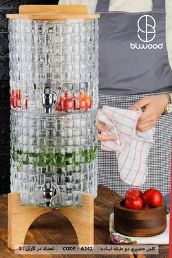 کلمن حصیری درب و پایه چوبی یک طبقه